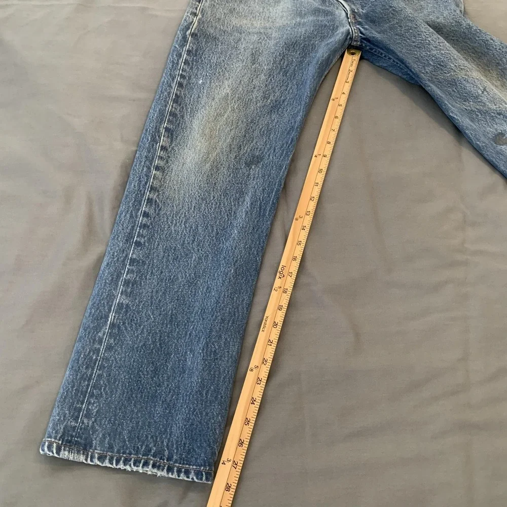 Vintage Levis 501 Jeans Mens 38x33 (34x28) Light Blue Straight Leg Distressed